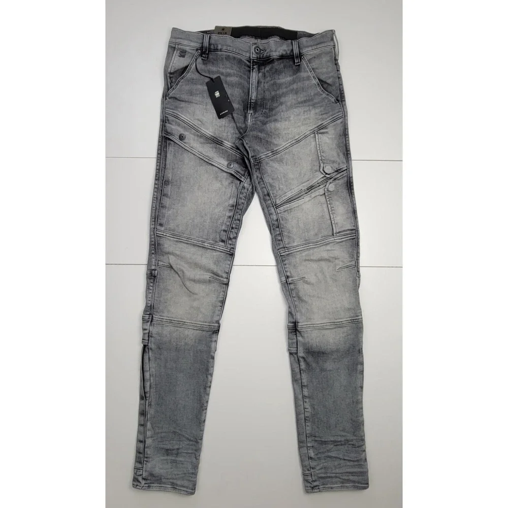 G-Star Raw Mens Sz 34/36 Airblaze Skinny Jeans Antic Faded Radium Gray $260 New